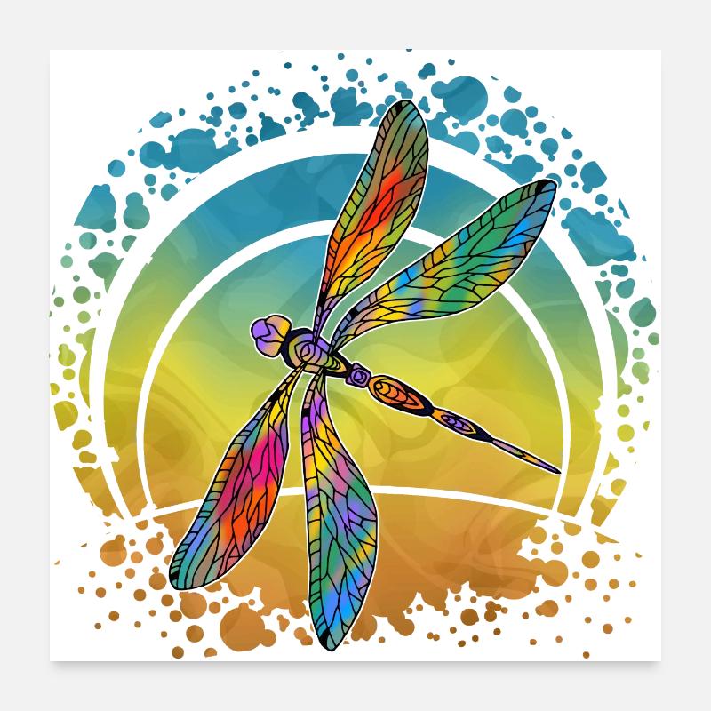 Libellule Poster 60 x 60 cm