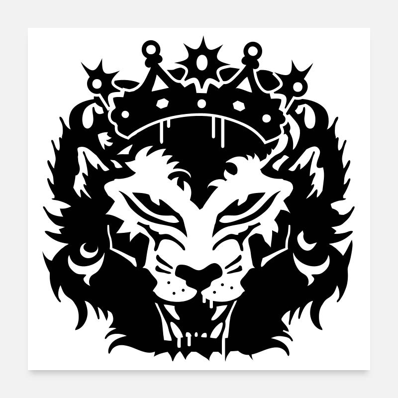 Der Löwe mit Krone Poster 60x60 cm