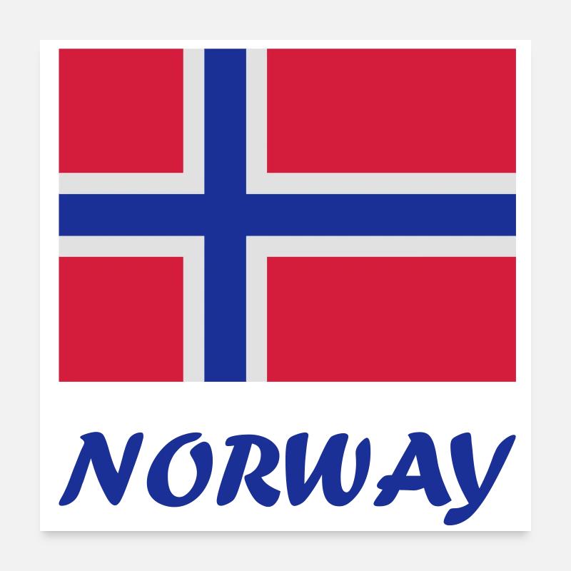 Drapeau norvégien Poster 60 x 60 cm