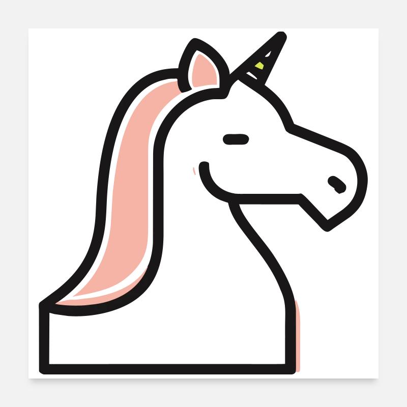 Licorne Poster 60 x 60 cm