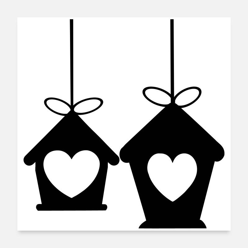 Vogelhaus Poster 60x60 cm