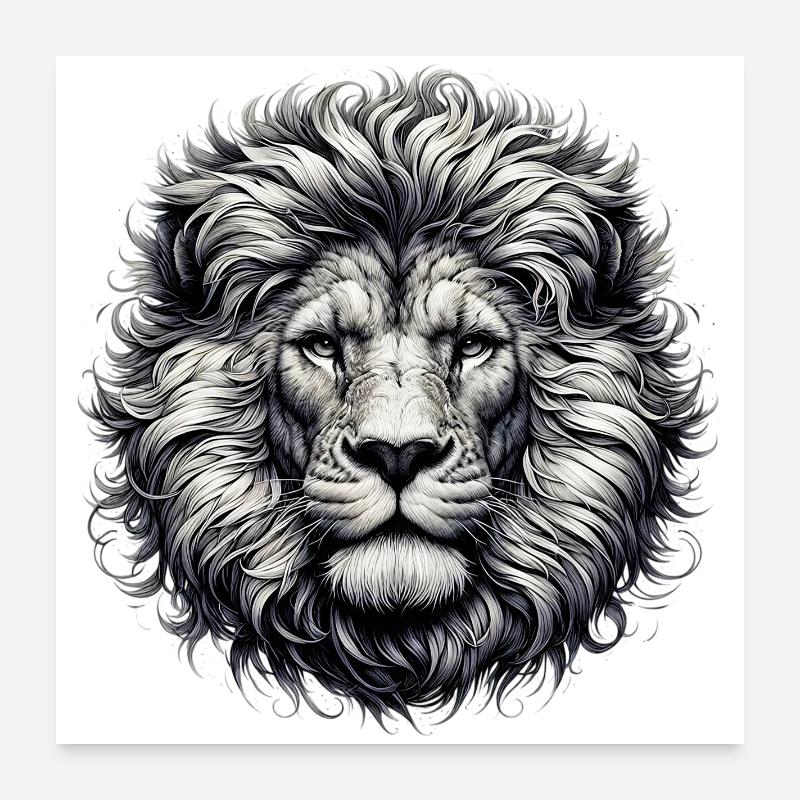 Lion Poster 60 x 60 cm