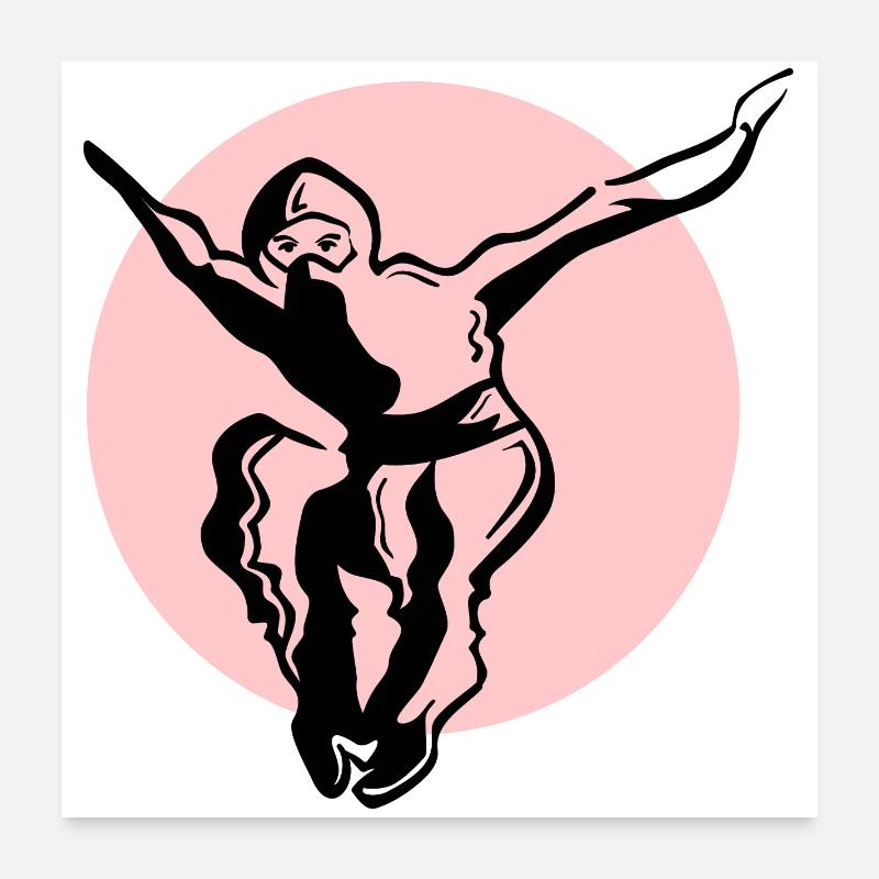 Ninja - couleur noire Poster 60 x 60 cm