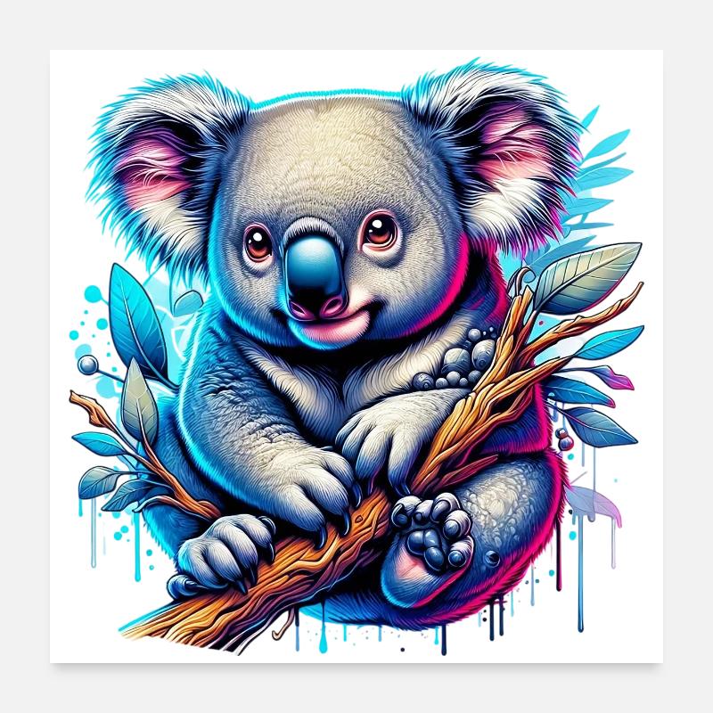 Koala - Poster 60 x 60 cm - blanc