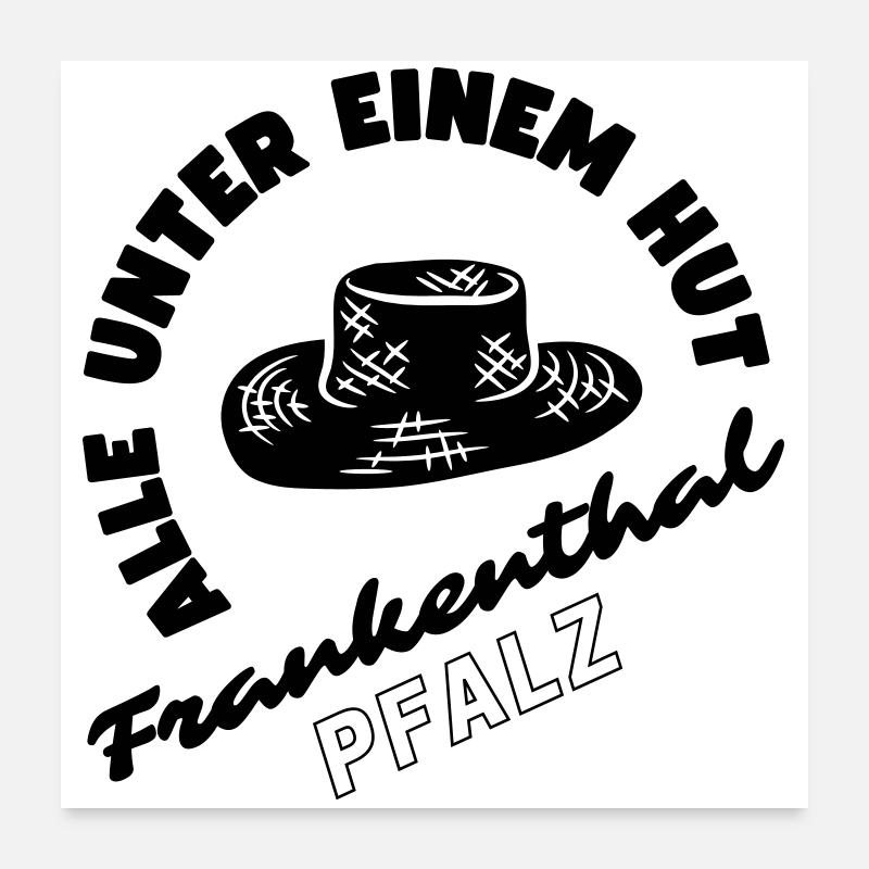 Frankenthal Pfalz - Poster 60x60 cm - Weiß