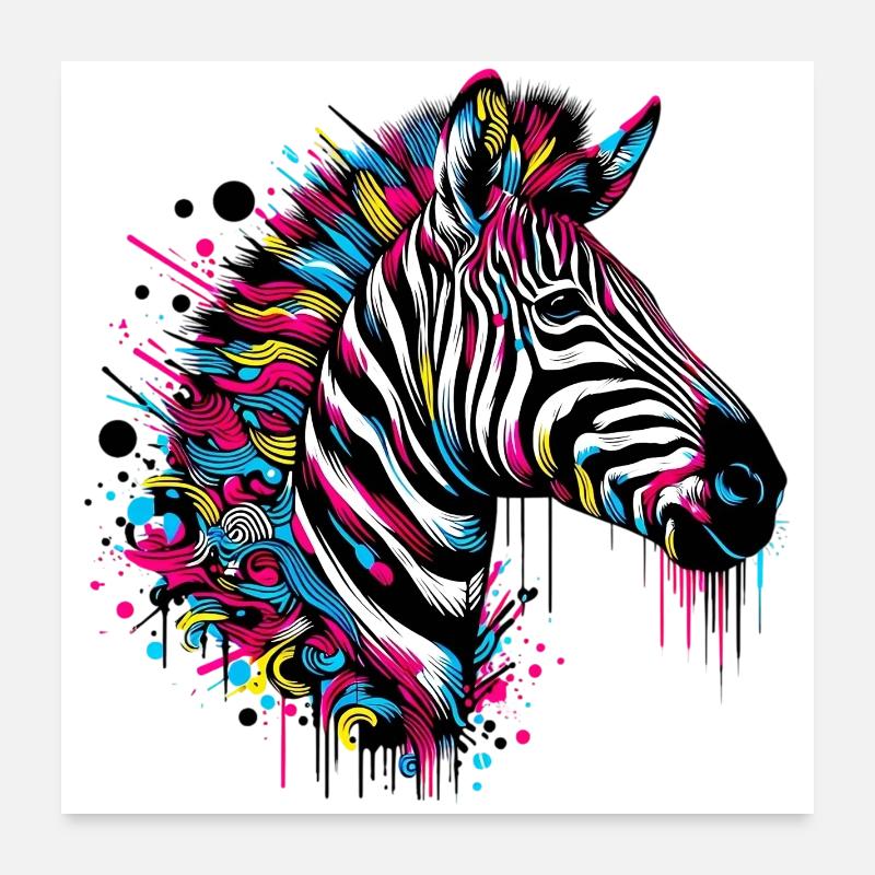 Zebra Poster 24" x 24" (60x60 cm)