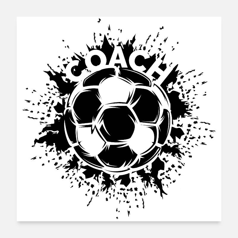 Coach Soccer Explosion Coach Logo Team Poster 24" x 24" (60x60 cm)