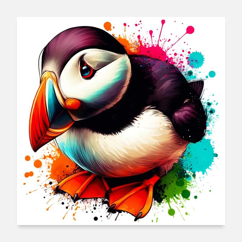 Puffin Poster 24" x 24" (60x60 cm)