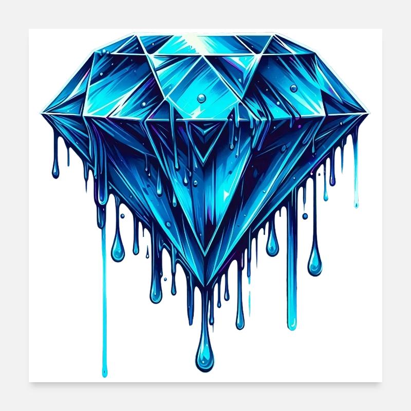 Diamant - Poster 60x60 cm - Weiß