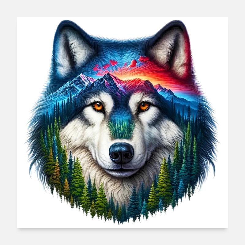Loup Poster 60 x 60 cm