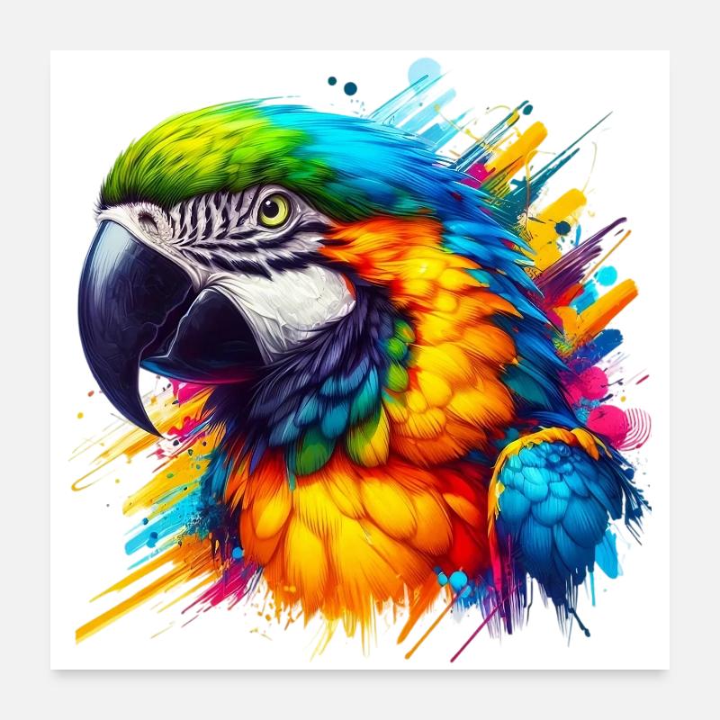 Perroquet Poster 60 x 60 cm