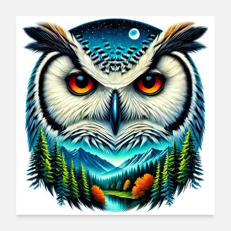 Eule Poster 60x60 cm