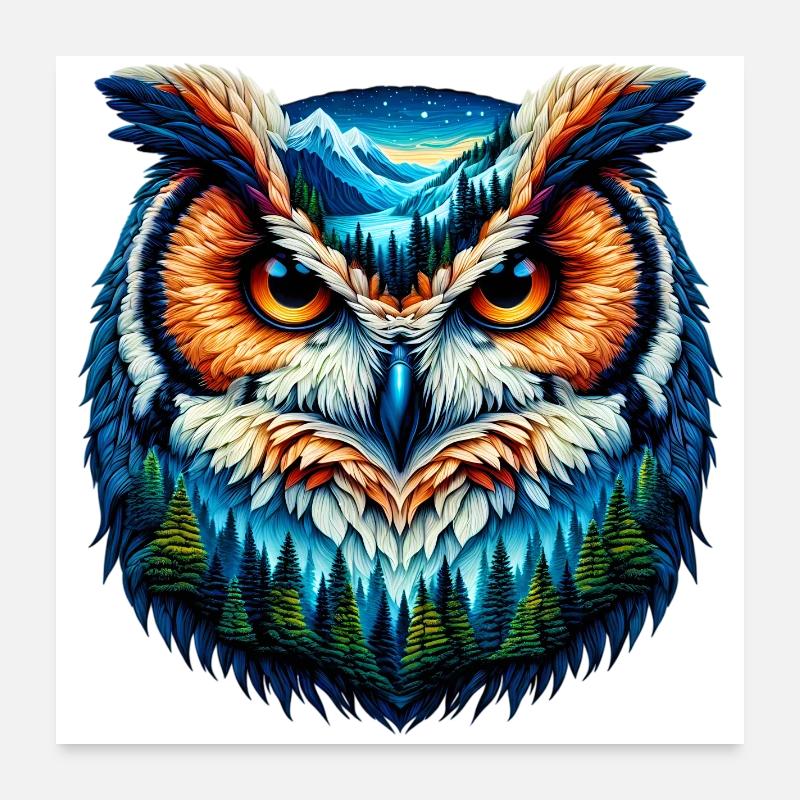 Eule Poster 60x60 cm