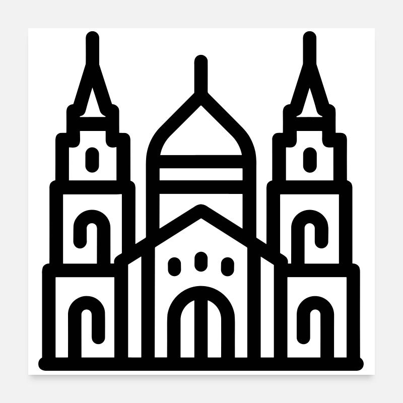 cathédrale Poster 60 x 60 cm