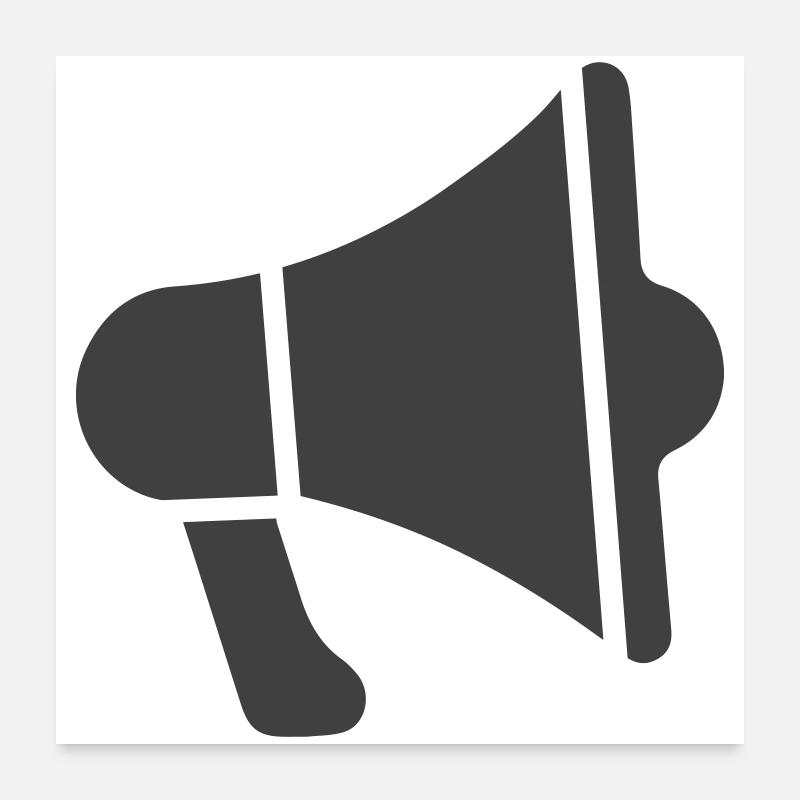 Megaphon-Symbol Poster 60x60 cm