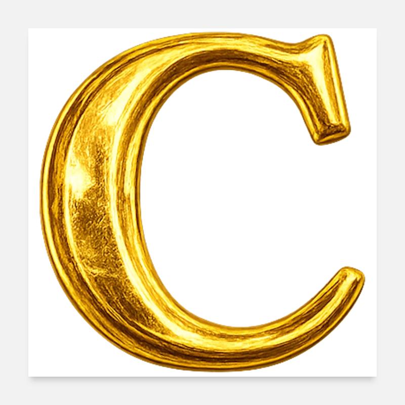 Design du monogramme en C doré Poster 60 x 60 cm