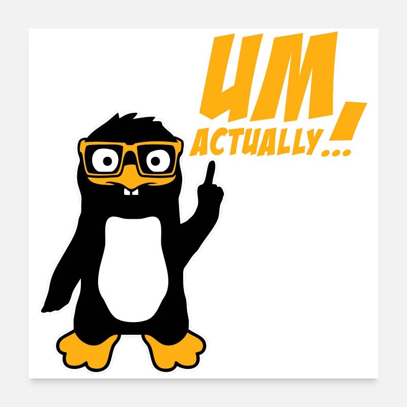 Le Pingouin devient le logo du nerd vraiment drôle Poster 60 x 60 cm