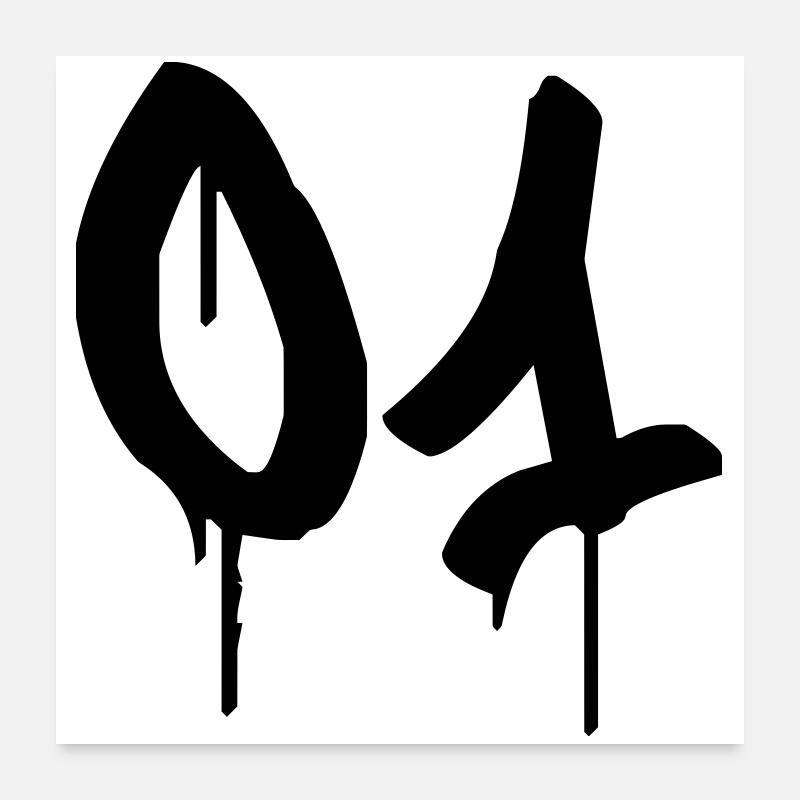 Nombre 01 Style Graffiti Urbain Poster 60 x 60 cm