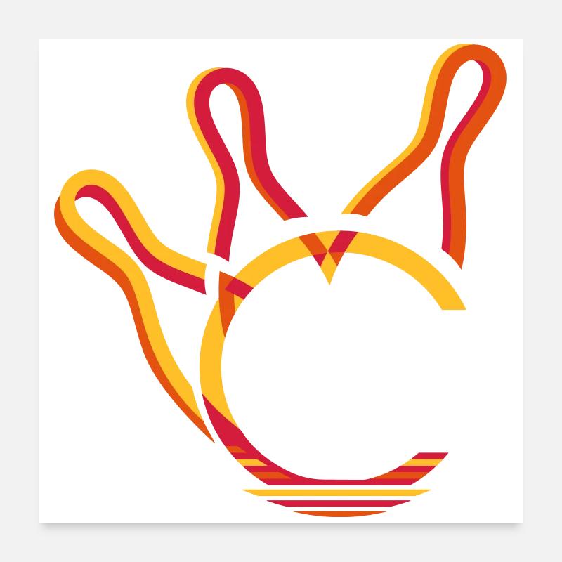 drei Kegel und eine Kugel - Poster 60x60 cm - Weiß
