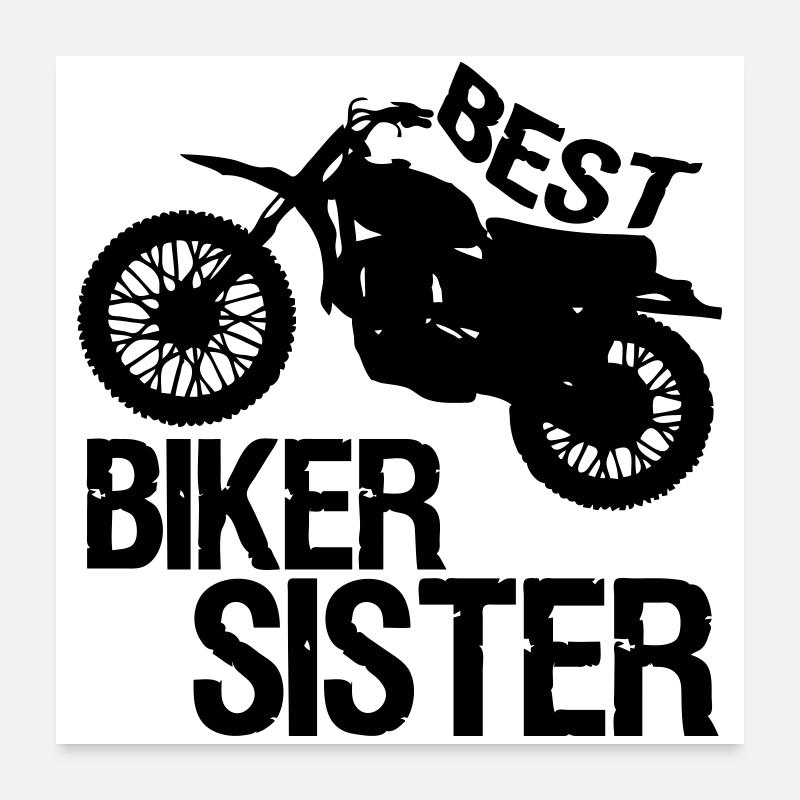 Biker Sister Motorrad Motorradfahrer Geschenk Poster 60x60 cm