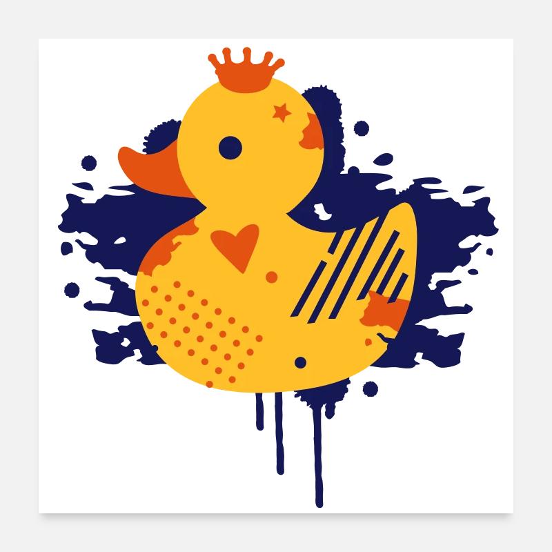 Un canard en caoutchouc avec une couronne comme Poster 60 x 60 cm