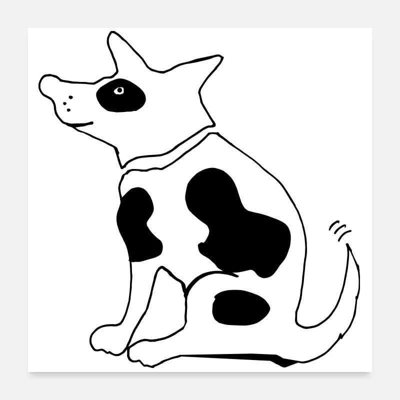 Funny spotted dog, terrier Poster 24" x 24" (60x60 cm)