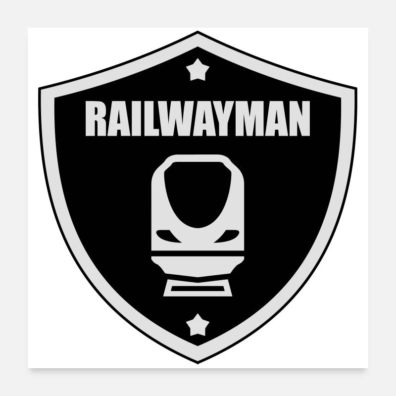 Railway Railwayman Cheminot Train Eisenbahn Poster 24" x 24" (60x60 cm)