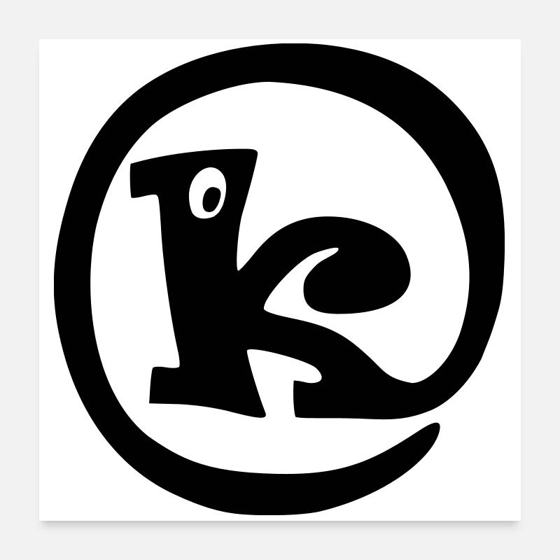 Trompe K - Poster 60 x 60 cm - blanc