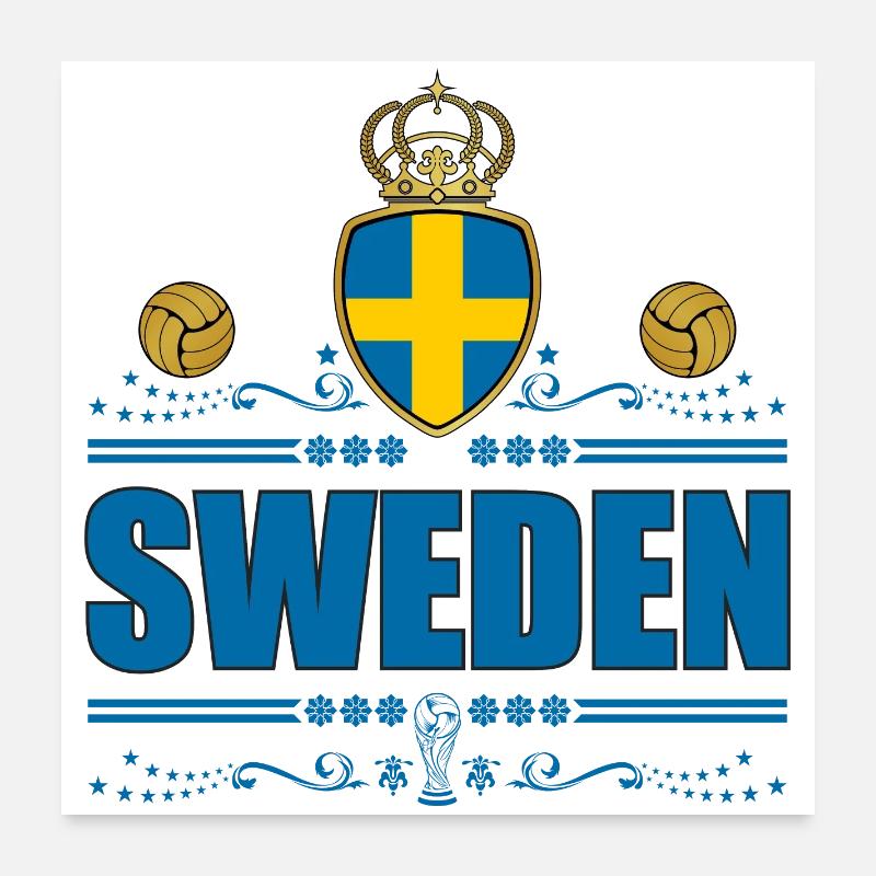 SUÈDE Poster 60 x 60 cm