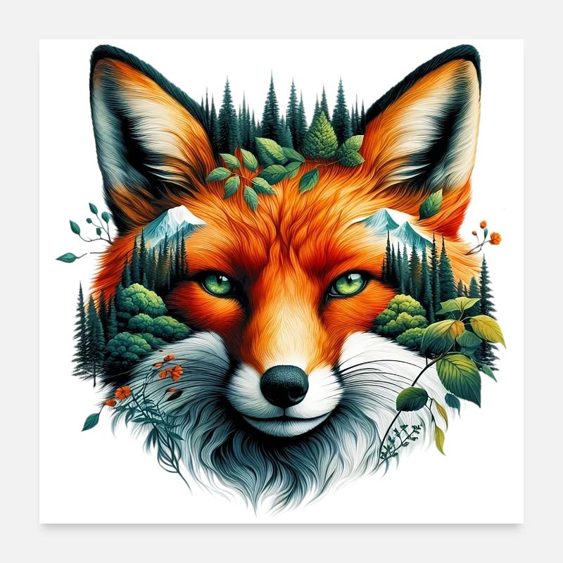 Renard Poster 60 x 60 cm