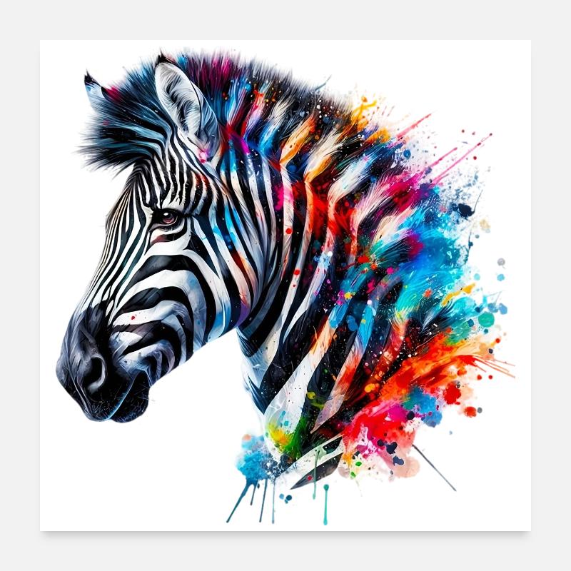 Zebra Poster 24" x 24" (60x60 cm)