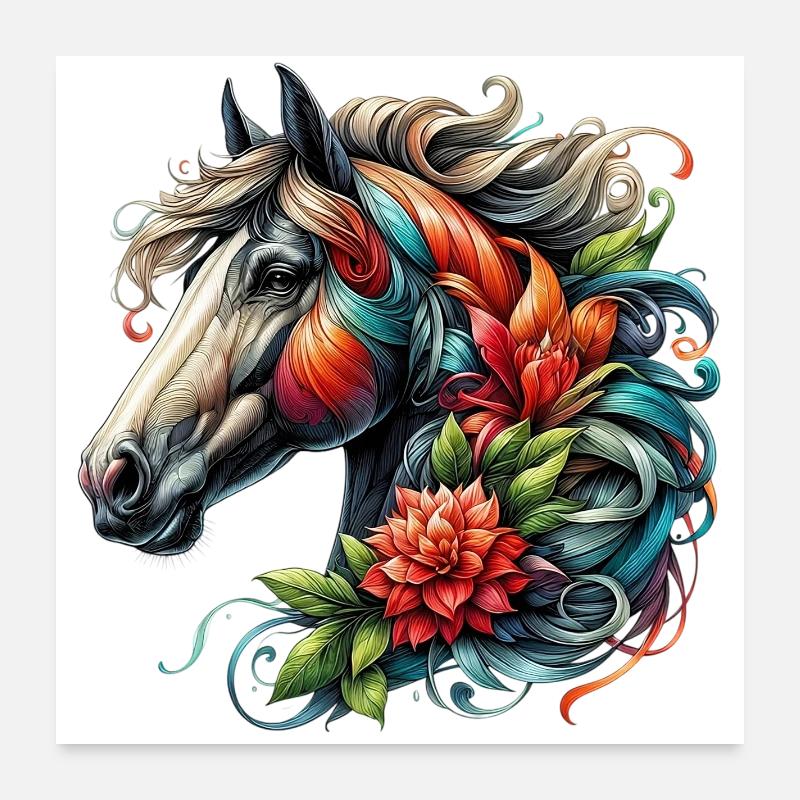 Pferd Poster 60x60 cm