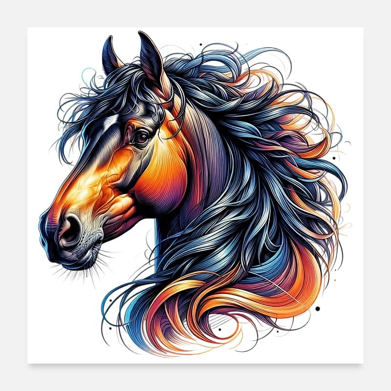 Pferd Poster 60x60 cm