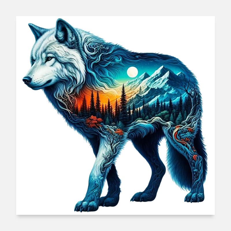 Loup Poster 60 x 60 cm