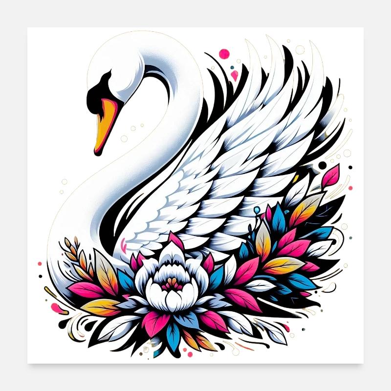 Schwan Poster 60x60 cm