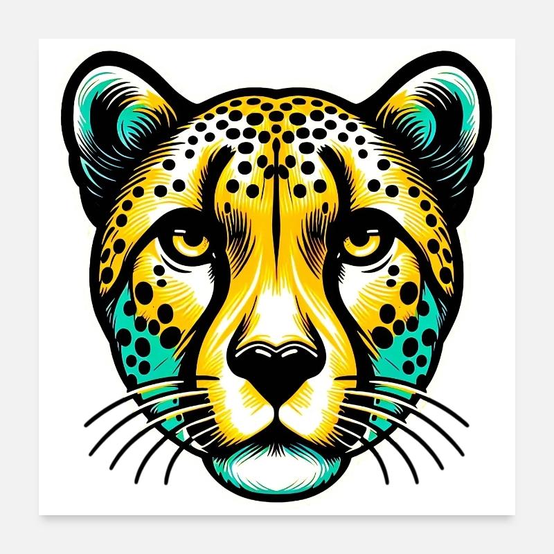 Guépard Poster 60 x 60 cm