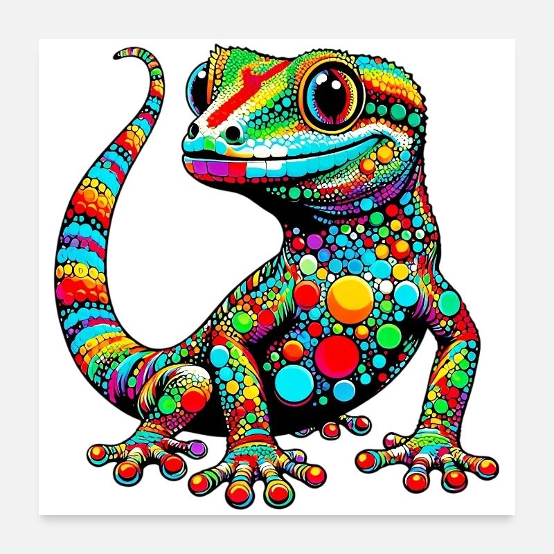 Gecko Poster 60 x 60 cm
