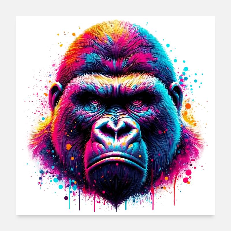 Gorille Poster 60 x 60 cm
