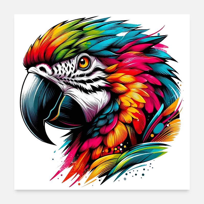 Papagei Poster 60x60 cm