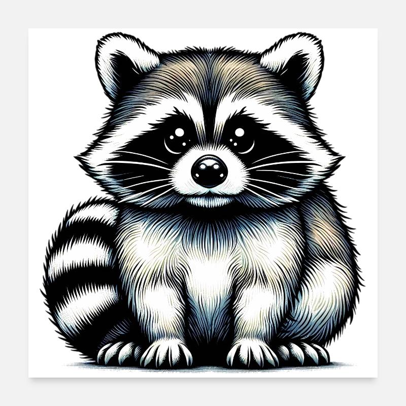Raton laveur Poster 60 x 60 cm
