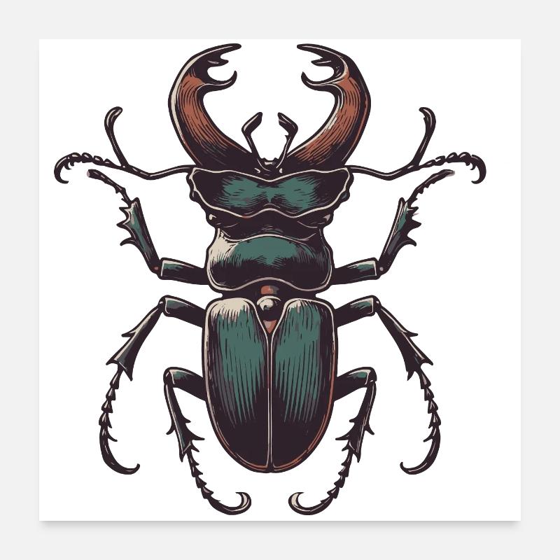 Hirschkäfer Poster 60x60 cm
