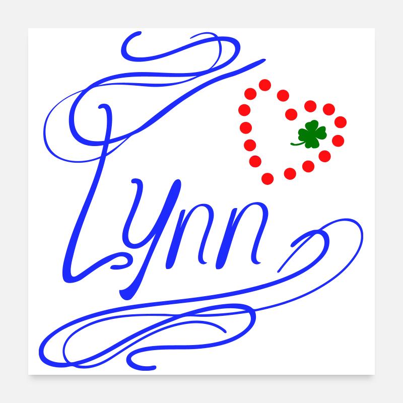 Lynn mit Herz und Kleeblatt - Poster 60x60 cm - Weiß