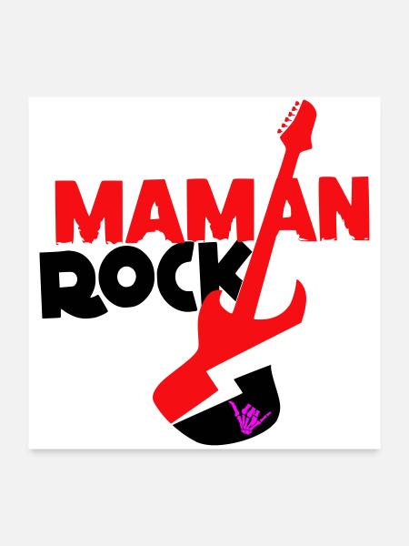 Rock Mama - Poster 60x60 cm - Weiß - Vorne