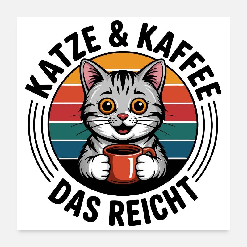 Café Gueule de bois Cercle rétro Poster 60 x 60 cm