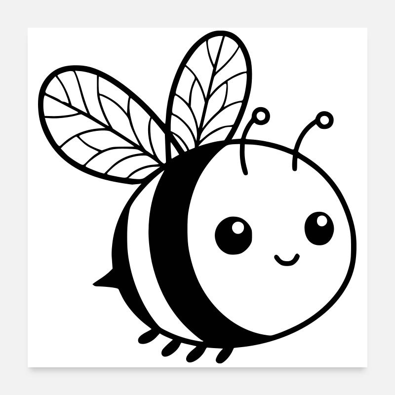 Cute Bee Poster 24" x 24" (60x60 cm)