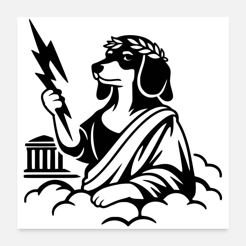 Zeus Wurstos Dackel Poster 60x60 cm