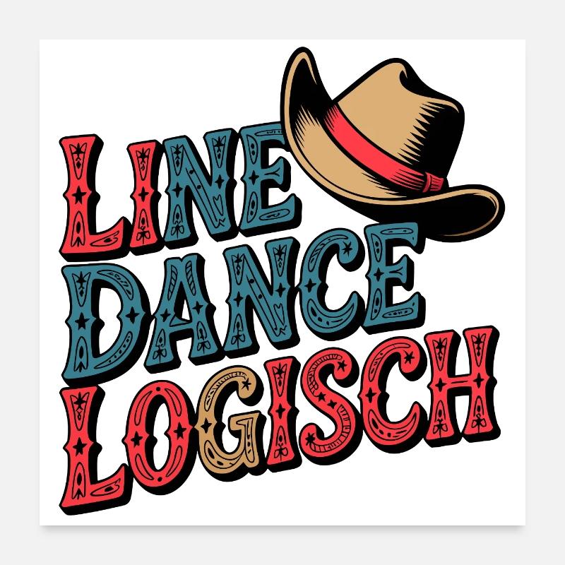 Line Dance Logisch Poster 60x60 cm