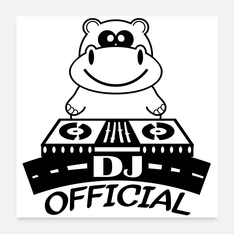 hippo_dj_design2 Poster 24" x 24" (60x60 cm)