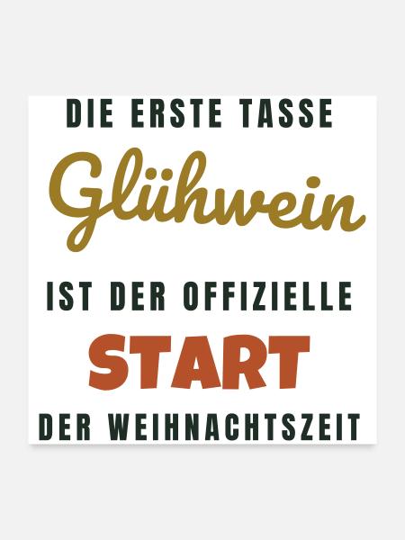 Weihnachtsmarkt Erste Tasse Glühwein Start - Poster 60x60 cm - Weiß - Vorne
