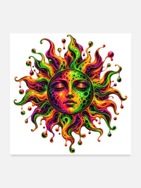 Solare Träumerei - Poster 60x60 cm - Weiß - Vorne